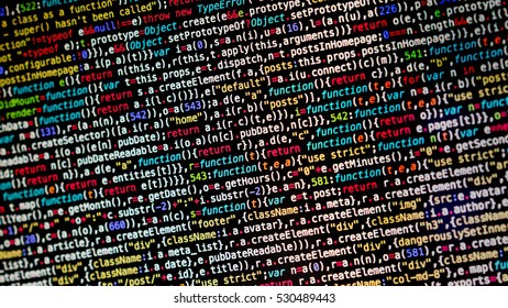 Programming code on computer monitor. (Code text written and created entirely by myself.)