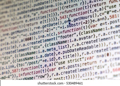 Programming code on computer monitor. (Code text written and created entirely by myself.)