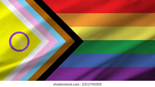 Progress LGBT flag background associated with the collective of sexual and gender diversity