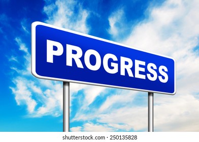 Progress Road Sign Blue Sky Background Stock Photo 250135828 | Shutterstock