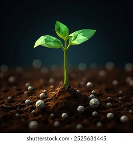 Realistic Plant Sprouting Visible Roots Single AI-generated image ...