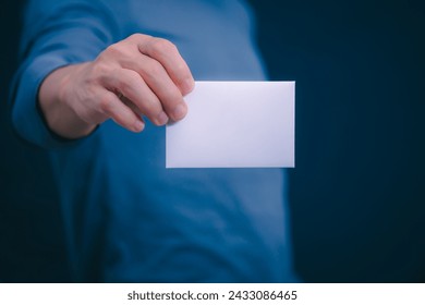 Progressive or successful philosophy, men's hands displaying business cards, business contacts, business cards, contacts, online marketing - Powered by Shutterstock