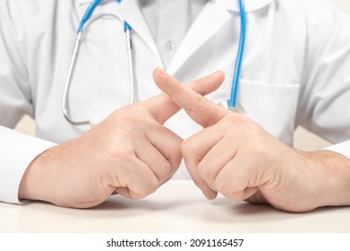 prohibition on medical indications. Doctor make cross stop sign, prohibit or forbid. Medicine and health care concept. Doctor forbids smoking, fatty foods, drinking alcohol, unhealthy lifestyle - Shutterstock ID 2091165457