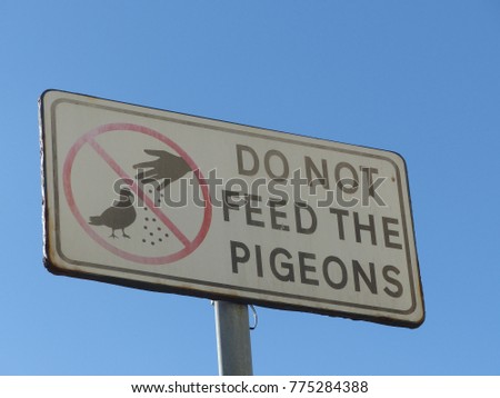 Prohibition sign on Malta, do not feed the pigeons.