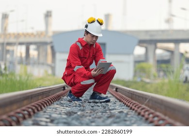Project  Engineer train Inspect the train's diesel engine, railway track in depot of train