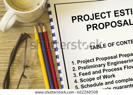 Project estimation and proposal concept- with cover sheet and topics.