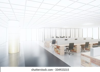 Project of future open space office 3D Render