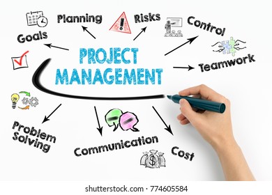 Project Management Concept Chart Keywords Icons Stock Photo 774605584 ...