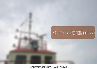 Project management conceptual  word with shipbuilding activity as a background. Blurred background.