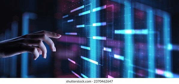 Project management diagram, time management, business and technology concept on virtual screen.