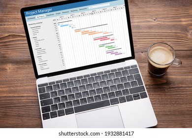 Project management software on the screen of laptop computer - Shutterstock ID 1932881417