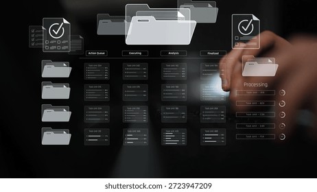 Project management system showing workflow stages, task progress, and review status. Task progress tracks completion, task progress improves workflow, and task progress ensures visibility. Marrow