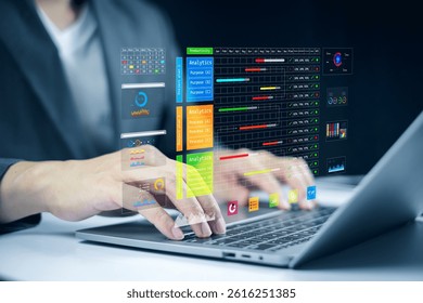 Project manager task business chart KPI work schedule, tasks plan system Scheduling analysis activities representing corporate efficiency, productivity, and timeline tracking calendar
