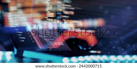 Project managers work new idea. Mobile app developer. Innovative startup project. Website programming code