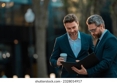 Project planning. Businessmen couple. Leadership and partnership. Collaboration and meeting. Business teamwork. Finance management concept. Financial planning and risk management. - Powered by Shutterstock