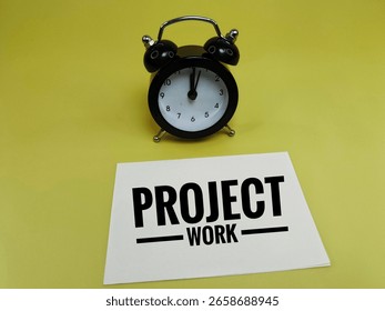 Project Work with Clock Representing Time Management, Deadline Pressure, Productivity Planning, Academic Assignment, or Efficient Work Execution Concept. 