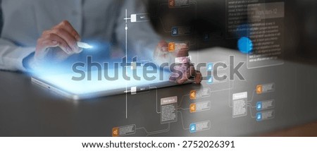 Project Workflow Management and Task Automation Displayed on Digital Interface.