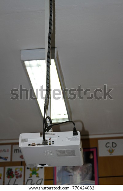 Projector Hang On Ceiling Classroom Stock Photo Edit Now 770424082