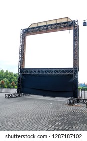 A Projector Screen For An Outdoor Event