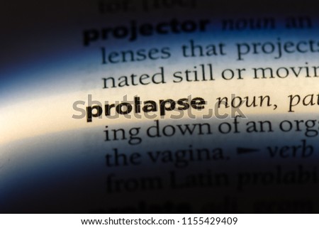 prolapse word in a dictionary. prolapse concept.