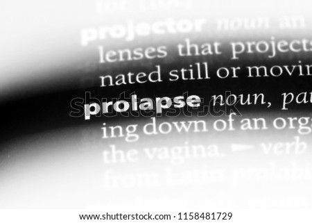 prolapse word in a dictionary. prolapse concept.