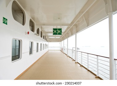 Promenade Deck On A Luxury Cruise Ship