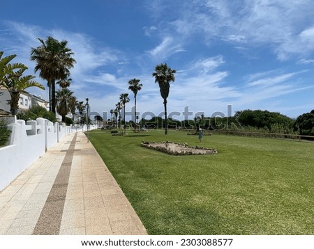 Promenade of the southern town of Novo Sancti Petri, Spain. April 30th 2023