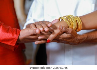 The Promise in south indian Wedding Bride to take care of her for the entire life.Traditional Kerala Hindu wedding.