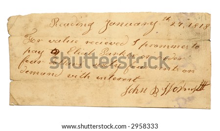Promissory Note dated January 27, 1818.