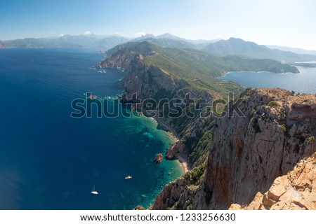Promontory of Capo Rosso on the island of Corsica
