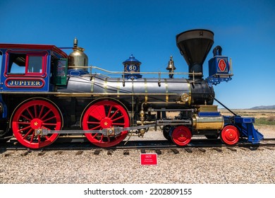 Promontory, Utah, USA May 2021. Golden Spike National Park Train