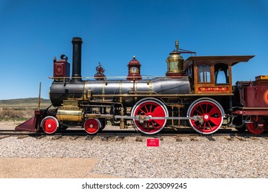 Promontory, Utah, USA May 2021. Golden Spike National Park Train