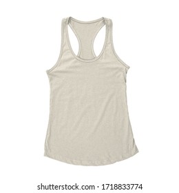 Promote the beauty of your logo or design, with this Simple Female Racerback Tank Top Mock Up In White Tofu Color.