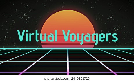 Promoting a retro-futuristic event, the neon grid and sunset evoke a nostalgic 80s synthwave vibe. Ideal for music gigs, gaming events, or themed parties invitations. - Powered by Shutterstock