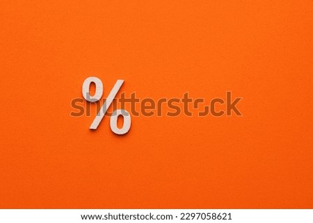 Promotion and discount concept, Flat graphic resource for design - Percentage sign on orange color background