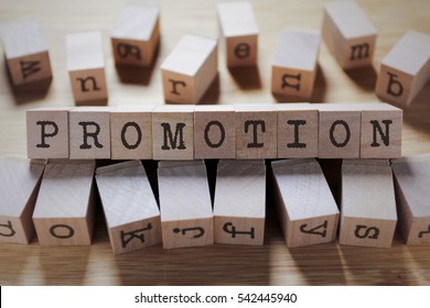 Promotion Word In Wooden Cube - Shutterstock ID 542445940