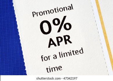 Promotional 0% APR Offer Isolated On Blue