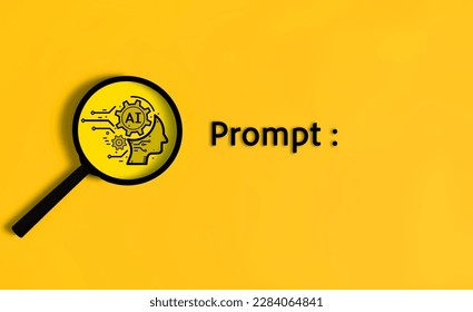 Prompt text, Chatbot on computer with smart Artificial Intelligence