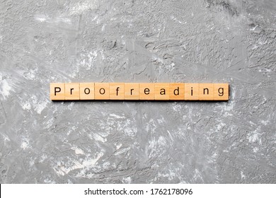 proofreading word written on wood block. proofreading text on table, concept. - Shutterstock ID 1762178096