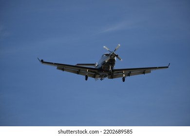 Prop Plane Landing With Wheels Down