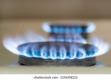 Propane Butane Gas Burns On A Kitchen Stove