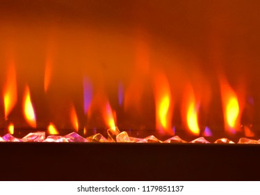 Propane Fireplace Flames Blurred Abstract Background