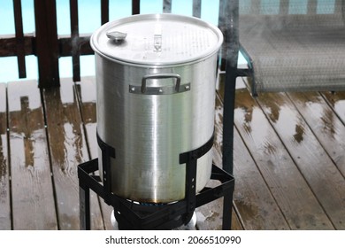 A Propane Heated  Turkey Deep Fryer 