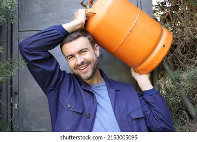 Propane Tank Delivery Man With Attractive Look 