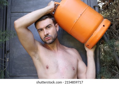 Propane Tank Delivery Man With Attractive Look 