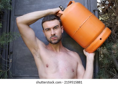 Propane Tank Delivery Man With Attractive Look