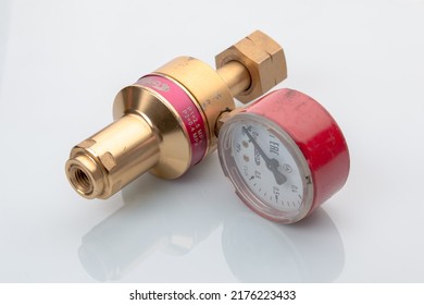 Propane Tank Pressure Gauge On White Background