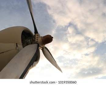 The Propeller Of The Plane And The Sky.