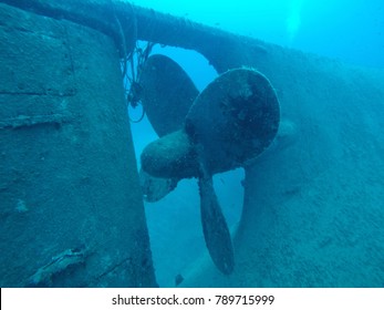 Propeller Of Shipwreck Underwater