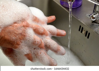 Proper Handwashing Includes Five Steps: Wetting Hands With Clean Running Water; Lathering Soap On Hands, Scrubbing At Least 20 Seconds, Rinsing Hands; And Drying Them With An Air Dryer Or Clean Towel